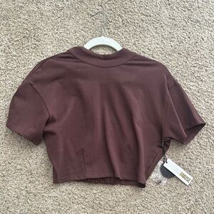 Amuse Society Women's Brown Crop Top
